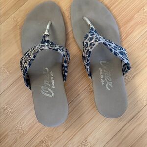 Onex Women's Sandals with Blue Animal Print